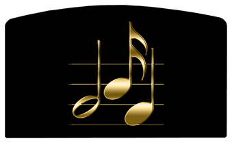 DACRO-382-GD-BK Gold Music Notes Black
